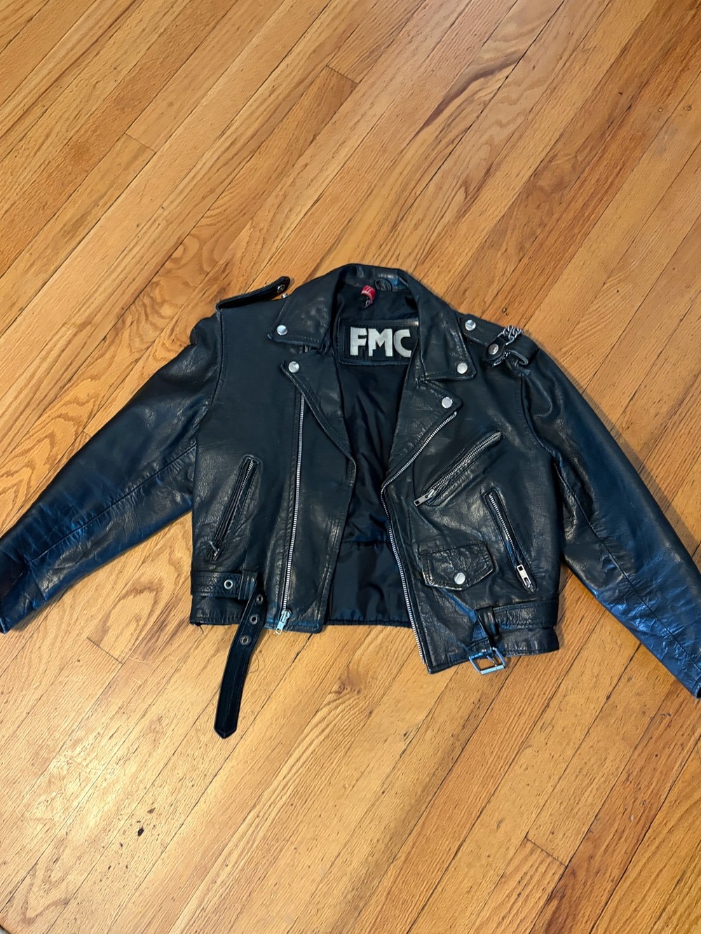 Black Leather Moto Jacket - Women's